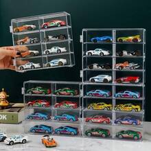 1/64 Scale Wheels Toy Car Display Case Holds 32 Toy Cars Storage Organizer, Dustproof, Clear Toy Car Display Box 6.5 X 7.5 X 1.6 Inches 4pcs - White - View 6