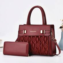 Women Top Handle Bags - 棗紅 - 查看 2