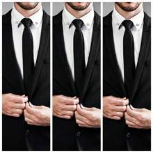 Set da 3 Cravatte accessori per camicia formale da uomo con colletto argento