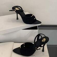 Women's Side Hollow Red Bottom Nude High Heels 2024 Autumn And Winter New Model, Pointed Toe Professional Elegant Dance Party, No Tired Feet Stiletto High Heels Single Shoes