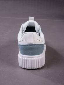 Unisex Casual Shoes, Size 36-45, Lace-Up Soft Bottom Flat Comfortable Men's Sneakers, Lightweight Low-Top Daily Shoes, Color Block Round Toe Lace-Up Skate Shoes, Men's Casual Trainers