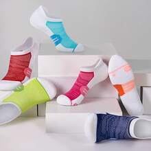 6 Pack Women's Ankle Running Socks Cushioned Low Cut Tab Athletic Socks Popular Comfortable - 白色多色 - 查看 2