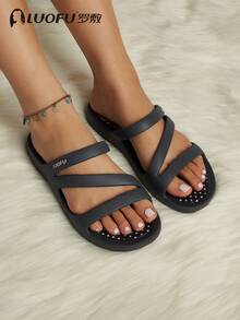 luofu 新款罗浮时尚夏季女士印花拖鞋，舒适橡胶中底，户外休闲人字拖，沙滩凉鞋，防滑鞋底，适合居家穿着