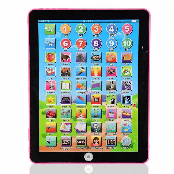 1 Piece Kids Tablet, Learning Board With 6 Games For Learning Music/Words/Letters/Alphabet, Educational Tablet For Boys And Girls Ages 3 And Up