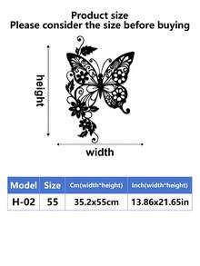 1 件蝴蝶金属墙饰，蝴蝶欢迎标志，锻铁蝴蝶壁画，室内外墙面装饰，适用于家居装饰、花园装饰、卧室装饰、房间装饰、入口、阳台、门廊、生日礼物、万圣节感恩节圣诞节，送给家人/朋友的理想礼物 - 彩色 - 查看 31