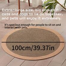 1pc Non-Shed Rope Woven Cat Scratching Pad, Suitable For Cat Scratching And Lounging, Household Pet Gift To Improve Ambience