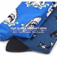 Men's Funny Novelty Crazy Pattern Dress Socks For Gifts - Blue/Black/Grey/Multicolor Animal-6m - View 4
