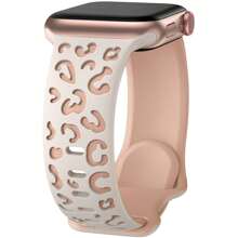 Leopard Engraved Bands Compatible With Apple Watch Band 40mm 41mm 38mm 42mm 44mm 45mm 46mm 49mm, Cheetah Pattern Soft Silicone Strap Compatible With IWatch Series 10 9 8 7 6 5 4 3 2 1 SE Ultra