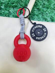 3D打印多巴胺式壶铃和杠铃瑜伽运动钥匙扣健身包挂饰专为健身爱好者背包装饰设计
