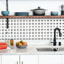 12/24pcs Simple Style Non-Slip Floor Stickers, Peel And Stick Home Decor Wall Stickers Durable Waterproof Tile Stickers For Living Room, Kitchen, 2 Sizes Available: 7.87X7.87 Inch / 11.81X11.81 Inch Kitchen Accessories Kitchen Items Kitchen Decor Floor Tiles Flooring