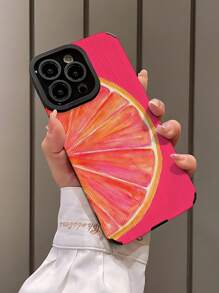 1 pieza Funda de teléfono de silicona suave con patrón de rosa y limón, rayas verticales y clásicas, compatible con Apple y 16/16PLUS/18PRO/26PROMAX