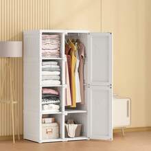 Portable Wardrobe, Sturdy Wardrobe Made Of PP Material, Easy Assembly, Foldable Multi-Purpose Closet With Rod, Magnetic Doors, Ideal Closet For Guest Rooms And Moving, For Living Room Bedroom Apartment. - White 69 * 50 * 136 cm - View 10