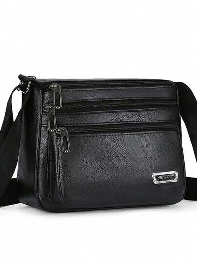 新款多功能中年女性手提包、妈妈包、婆婆包，柔软皮革质感单肩斜挎包