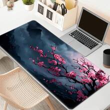 Grande tappetino per mouse con fiori di ciliegio in stile buio e malinconico, tappetino da scrivania per gaming, lavabile, con fondo in gomma antiscivolo, bordi cuciti, tappetino per mouse da regalo, protezione per scrivanie, tappetino per scrivania da studio, diverse opzioni di dimensione, tappetino per tastiera del computer, tappetino per laptop, forniture scolastiche, back to school