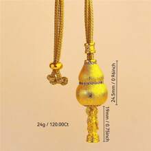 1 pièce Collier vintage à la mode de style chinois avec pendentif en céramique émaillée en forme de calebasse creuse