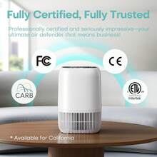 Air Purifiers For Home With H13 True HEPA Filter Up To 1076 Ft² For Pet Hair, Odors, Pollen, Smoke, Compact Air Cleaner With 3 Speeds, Timer, Aroma Quiet 360°Intake Filter, White - White - View 11