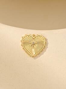 4 piezas de colgantes con forma de corazón de 24K con zirconia y baño de cobre chapado en lujo, material para hacer joyas como collares, brazaletes y pendientes