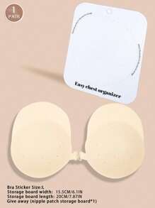 1 Pair Solid Color Silicone Reusable Lift Up Breathable Nipple Covers With Separate Storage Box