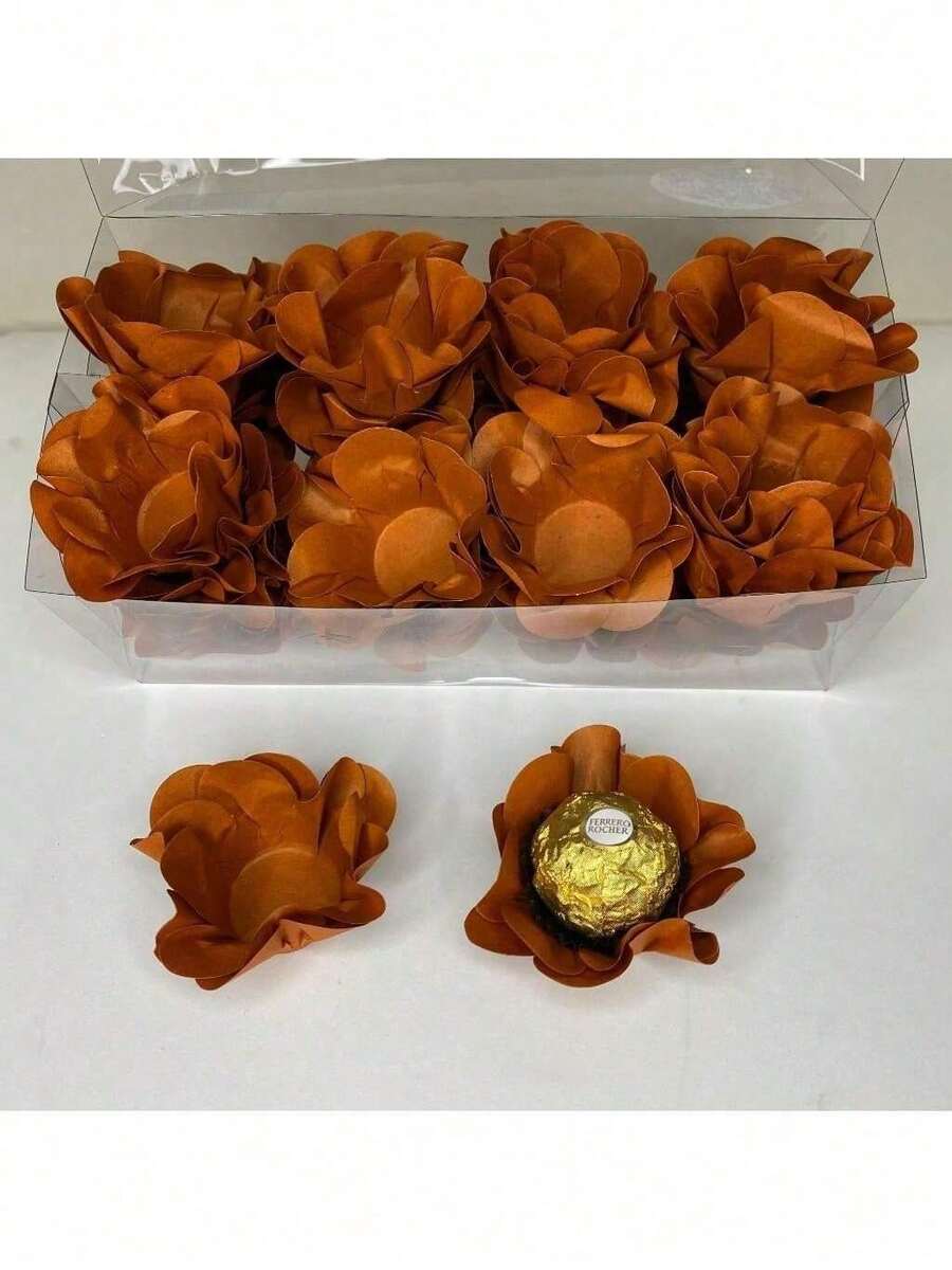 80 Cupcake Wrappers For Fine Sweets Flower Wedding Anniversary Ultrafest Lulli Style Model - Orange Power - View 1