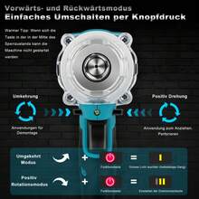 1 Stück Schwarzer automatischer Handschrauber, 650N.m elektrischer Akku-Schlagschrauber, wiederaufladbar, 21V starker Motor, geeignet für die tägliche Autowartung - Schwarz - Übersicht 5