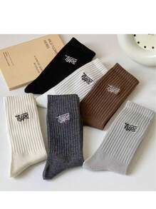 2/6/10/12 szt. TYP Letter Print Skarpety męskie, odporne na zapachy, oddychające, sportowe, codzienne, długie skarpety