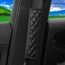 1 Three-Dimensional Embroidered Faux Sheepskin Seat Belt Shoulder Pad Comfortable Decompression Anti-Tightening Seat Belt Interior Decoration Suit Seat Belt. - White - View 10