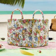 26*26*31cm Multi Colored Polyester Home Fabric Storage Basket Large Capacity Storage Basket With Outer Pocket And Floral Design - Hoa 2255 - Xem 2