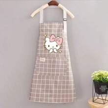 Sanrio 1 Stück Sanrio Cartoon KT Katze Schürze, tragbar, Haushalt, Küche, Reinigungs-Schutz, wasserdicht, ölsicher, verdickte Gurtbänder, Restaurantpersonal, abriebfest, Taille
