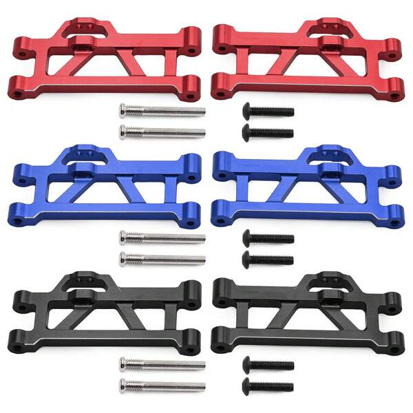 Bras de suspension arrière en alliage d'aluminium TRAXXAS MINI MAXX. Matériau en alliage d'aluminium, anodisé pour la durabilité, la résistance à la corrosion et l'esthétique, plus robuste et une meilleure fixation. S'adapte parfaitement au véhicule d'origine. Conseils utiles : toutes les pièces emballées sont pré-assemblées, il est recommandé d'utiliser une colle à vis de force moyenne pour assurer la stabilité et empêcher le desserrage. Modèle applicable : TRAXXAS MINI MAXX MONSTER TRUCK-107154-1