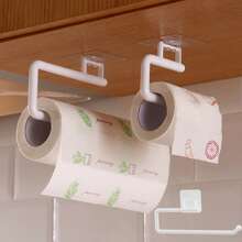 Wall-Mounted Paperclip-Free Tissue Holder - Multi-Functional Kitchen Paper Towel Dispenser, Toilet Paper Rack, Cling Film Organizer, Cleaning Cloth Rack, Bathroom And Kitchen Accessory With Strong Adhesive - No Power Needed