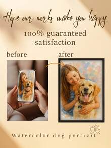 1 Stück, optionaler Rahmen, benutzerdefinierte Leinwandmalerei, Haustierportrait Aquarellgemälde Hundeportrait, Individuelles Haustierbild, HD-Druck, Erinnerungen bewahren, wundervolle Momente festhalten, Geburtstag, Jahrestag, einzigartiges perfektes Kunstgeschenk