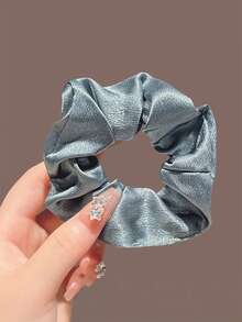 6 件缎面纯色发圈，10 厘米/3.94 英寸，优雅简约纯色弹性发圈，适合日常、休闲、派对、通勤、海滩、发型、化妆、时尚配饰、发饰、发饰、发圈