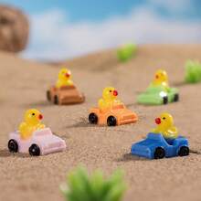 10/30pcs Cartoon Car & Resin Rubber Duck Mini - Colorful Mini Car & Duck, Cute And Durable, Perfect For Home Office Decor And Gifts - Multicolor - View 3