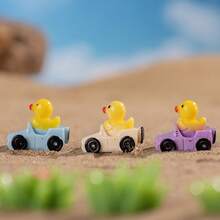 10/30pcs Cartoon Car & Resin Rubber Duck Mini - Colorful Mini Car & Duck, Cute And Durable, Perfect For Home Office Decor And Gifts - Multicolor - View 7