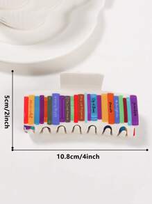 1Pc New Literary Style Book Clip With Colorful Hair Clip For Women, Hair Claw Hair Accessory At The Back Of The Head, Fashionable And Versatile Hair Clip, Suitable As A Gift For Friends