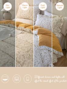 3 件套波西米亚风格花卉被套(1 个羽绒被套 + 2 个枕套,无填充物),柔软、透气、轻便,适合卧室,四季皆宜 - 彩色 - 查看 10