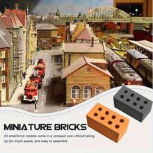 微型粘土积木，50/100/200 块可重复使用的 8 孔迷你粘土砖，逼真的 DIY 微型积木，带 8 孔普通砖块套装，用于微型建筑场景和盆景装饰的假积木