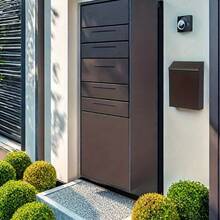 1个复古金属邮箱，美式复古风格，垂直壁挂式可上锁金属邮箱 - 顶部取用，无需用电，适用于家庭和办公室装饰