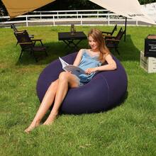 充气圆形沙发、露营充气椅、充气懒人沙发、充气椅、可折叠便携充气椅，适用于客厅、卧室、阅览室、阳台、户外露营，易于收纳携带，休闲娱乐，宿舍，带靠背 - 彩色 - 查看 5