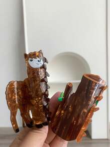 1 pieza Pinza de pelo de acrílico con diseño de animal y planta lindos, pinza de pelo con forma de Pegaso y unicornio de dibujos animados, pinza de acrílico con forma de hoja de arce de Acción de Gracias, accesorios de moda creativos para el cabello de mujeres y niñas, pinza de pelo de otoño, pinza elegante de invierno para outfits de vacaciones para mujer