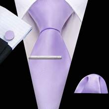 Cravate florale violette royale pour hommes, ensemble de cravate de luxe en soie jacquard avec mouchoir pour mariage et soirée