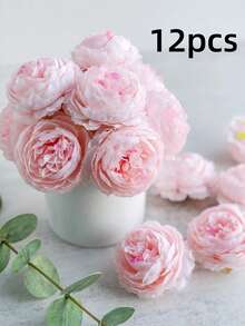 2/6/12/18/24/30pcs Artificial Peony Flowers Simulated Peony Flower Heads With Stems For Wedding Party Decoration, Cake Decoration And Home Living Room Table Centerpieces,Fake Plants,Fall Decor,Room,Desk,Garden Decor,Room Decoration Stuff, Gift,The Packaging Was Compressed, So The Product May Be Slightly Deformed Upon Arrival. Please Do Not Purchase If You Mind This.