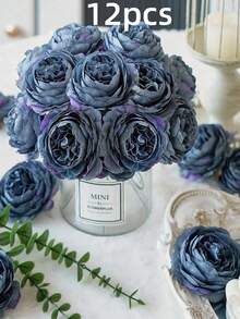 2/6/12/18/24/30pcs Artificial Peony Flowers Simulated Peony Flower Heads With Stems For Wedding Party Decoration, Cake Decoration And Home Living Room Table Centerpieces,Fake Plants,Fall Decor,Room,Desk,Garden Decor,Room Decoration Stuff, Gift,The Packaging Was Compressed, So The Product May Be Slightly Deformed Upon Arrival. Please Do Not Purchase If You Mind This.