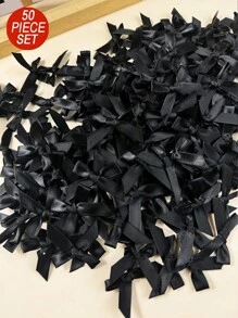 50pcs Plain Half Made Fabric Bow Ties, DIY Hair Accessories, Party Decorations, Multi-Purpose Semi-Finished Bows