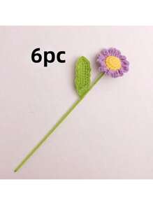 6pcs/10pcs Handmade Woven Daisy & Chamomile Artificial Flower Bouquet, Home Decor, Newlywed Bouquet, Gift For Girlfriend On Valentine's Day, Teacher's Day, Mother's Day, Thanksgiving, Wedding, Birthday,Fall Decor,Autumn
