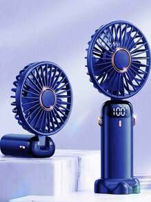 Ventilador pequeño multifuncional de 5 velocidades, ventilador pequeño con carga USB, pantalla digital, plegable, activado por toque, apto para oficinas, dormitorios, camas, lectura y escritura