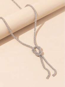 1 件 2025 新款时尚个性化长链流苏项链，适合女士 - 銀色 - 查看 3