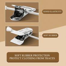 Kit 10 Premium Chrome Metal Clip Hangers For Skirts, Pants, Bermudas, Dresses Wholesale - 彩色 - 查看 5