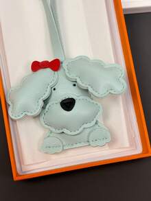 可爱泰迪狗钥匙扣吊坠独特个性化 PU 皮革包饰配件多功能礼物背包装饰