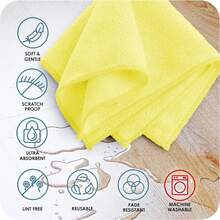 Microfiber Cleaning Cloth, Microfiber Towels For Cars 12 Pack Washcloths, Yellow Cleaning Rags, Reusable Microfiber Towel, Microfiber Cloth Rags For Cleaning, Lint Free Cloth - Red - View 11